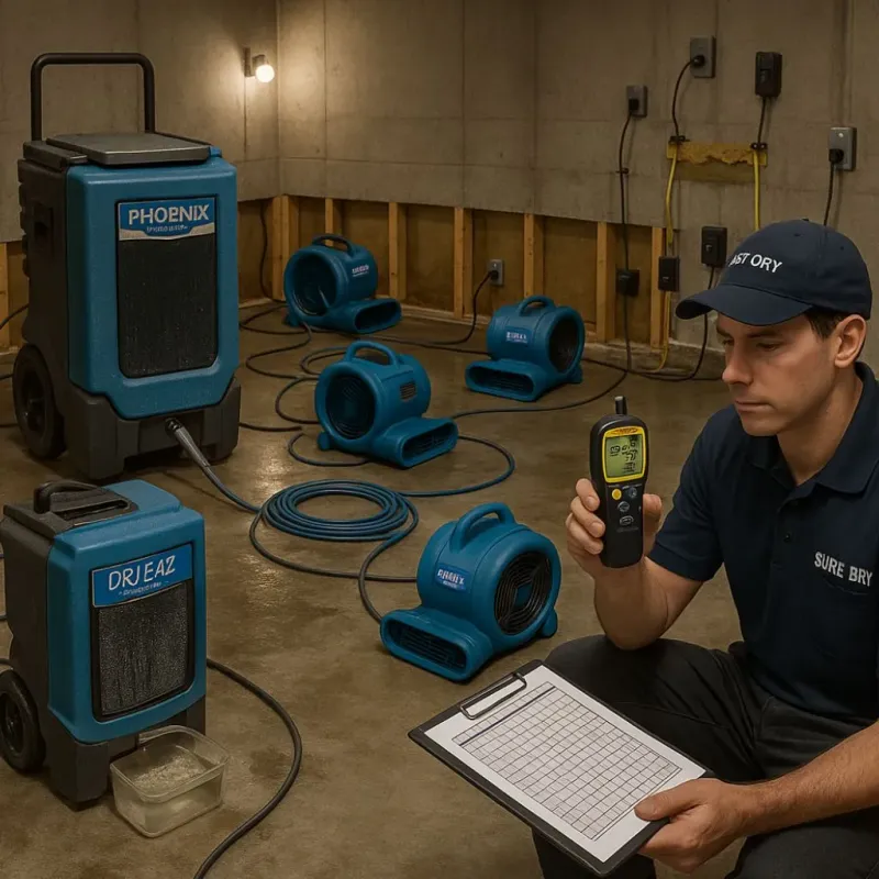 Structural Drying and Dehumidification process in Clinton County, IL